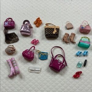 Barbie shoes and purses